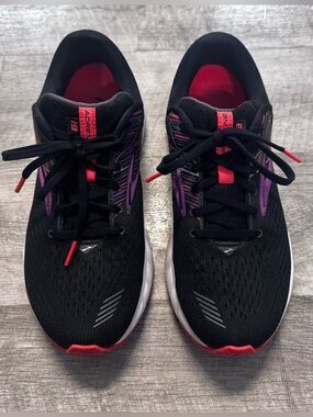Brooks Adrenaline GTS 19 Black Purple Running Shoes Womens Sz. 9.5B